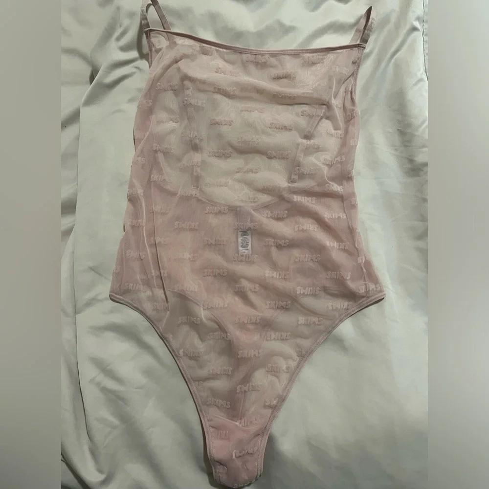 SKIMS After Hours Sheer Cami Bodysuit in “Orchid” - Picture 3 of 4